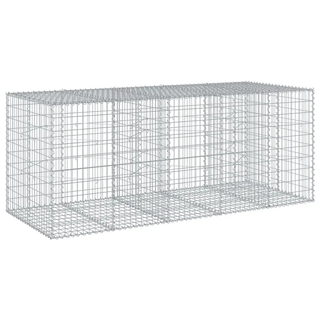 98.4x39.4x39.4 Galvanized Iron Gabion Bin Cover - Extra Wide Garden Storage