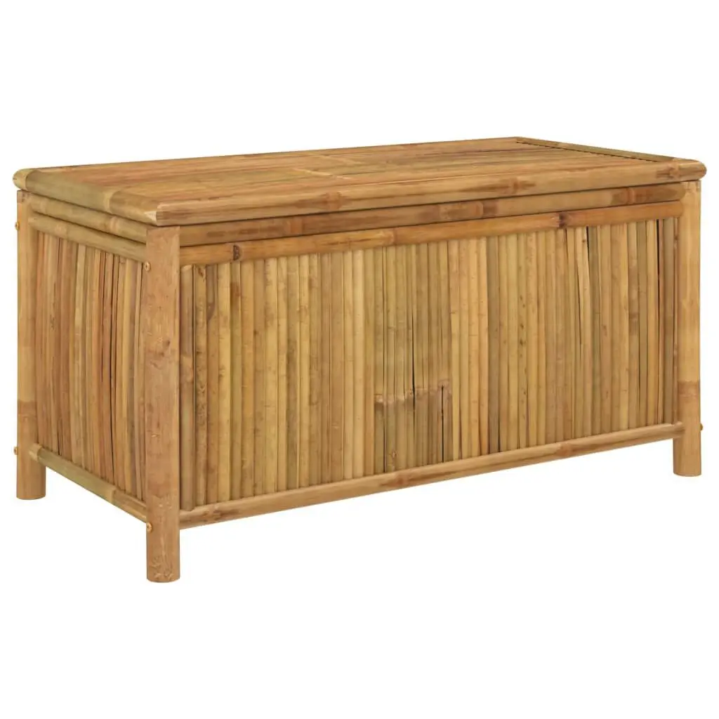 Large Bamboo Patio Storage Box 43.3x20.5x21.7 Inches Outdoor Organizer