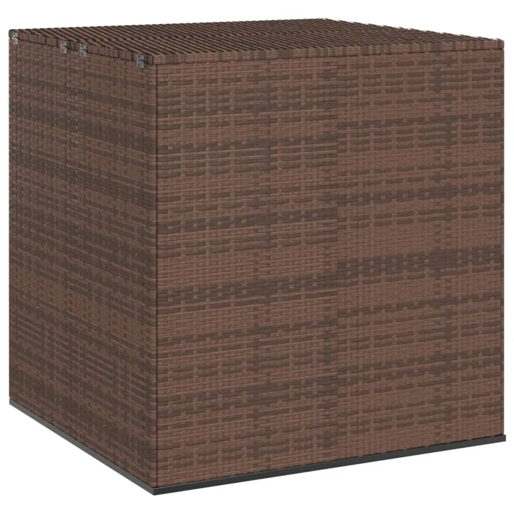 Patio Cushion Box PE Rattan Brown Outdoor Storage and Organization