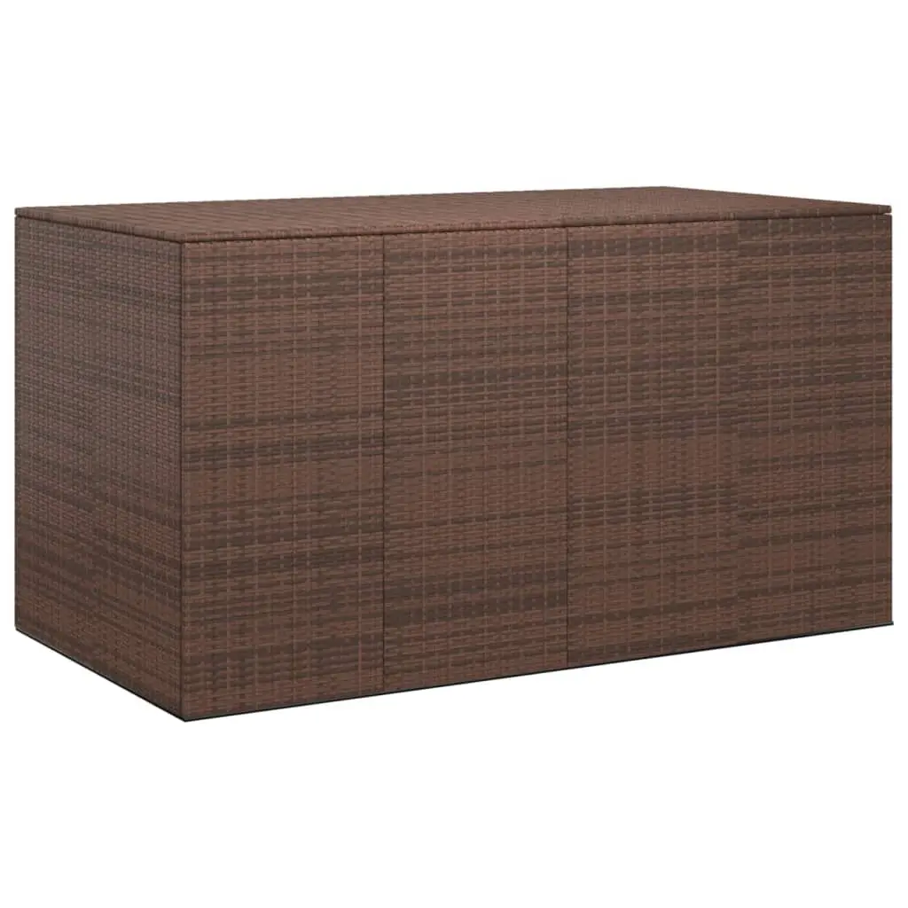 Patio Cushion Box PE Rattan Brown Outdoor Storage Furniture
