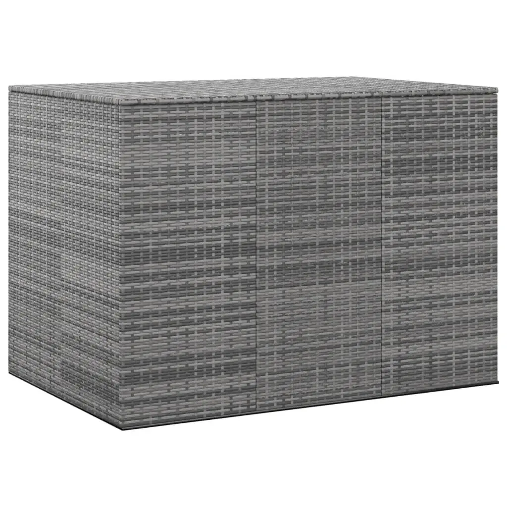 Patio Cushion Box PE Rattan Gray Outdoor Furniture Storage