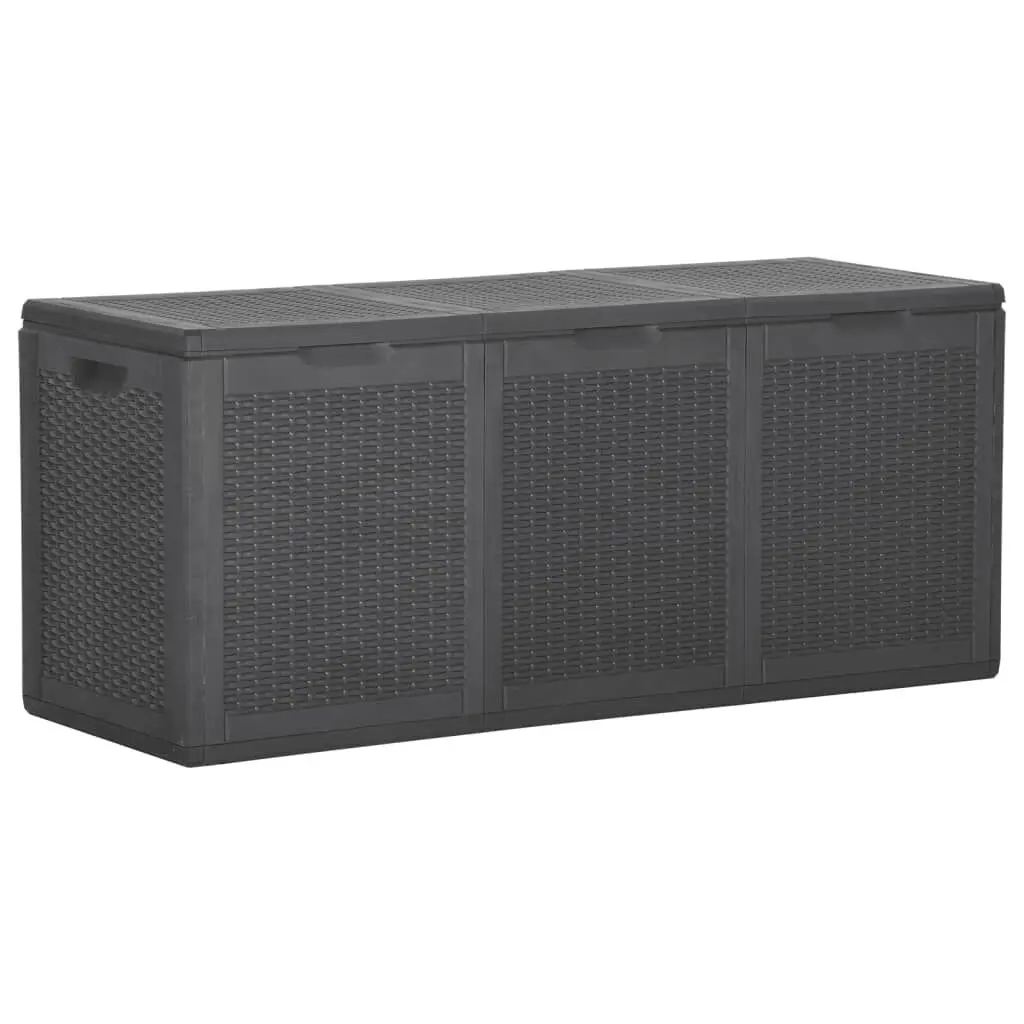 Patio Storage Box 71.3 gal Black PP Rattan Outdoor Furniture Organizer