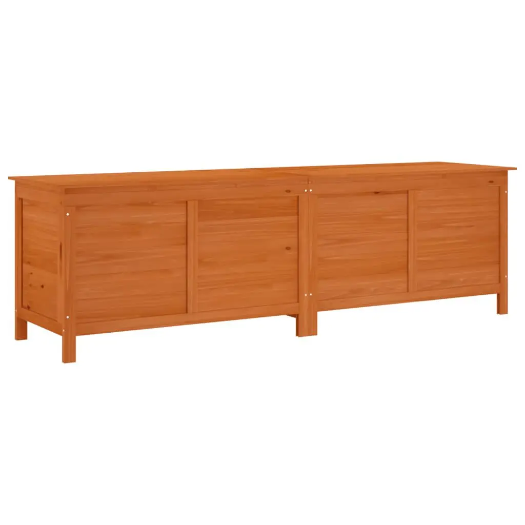 Patio Storage Box Brown 78.1x19.7x22.2 Inches Solid Wood Fir Large Outdoor Organizer