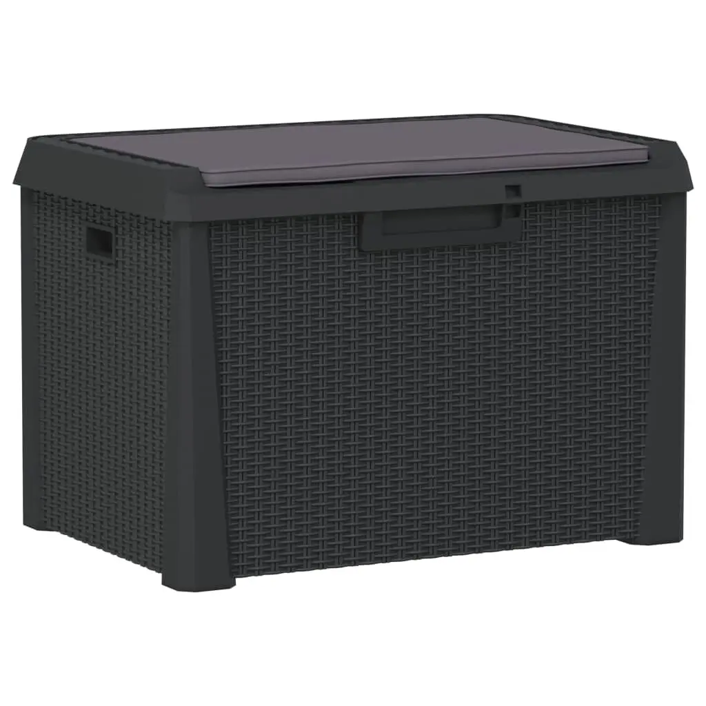 Patio Storage Box Seat Cushion Anthracite 33 gal PP Outdoor