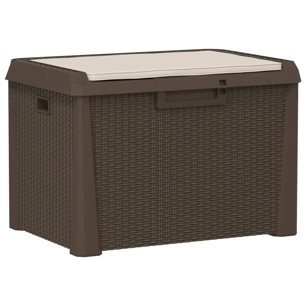 Patio Storage Box Seat Cushion Brown 33 gal PP Outdoor Furniture