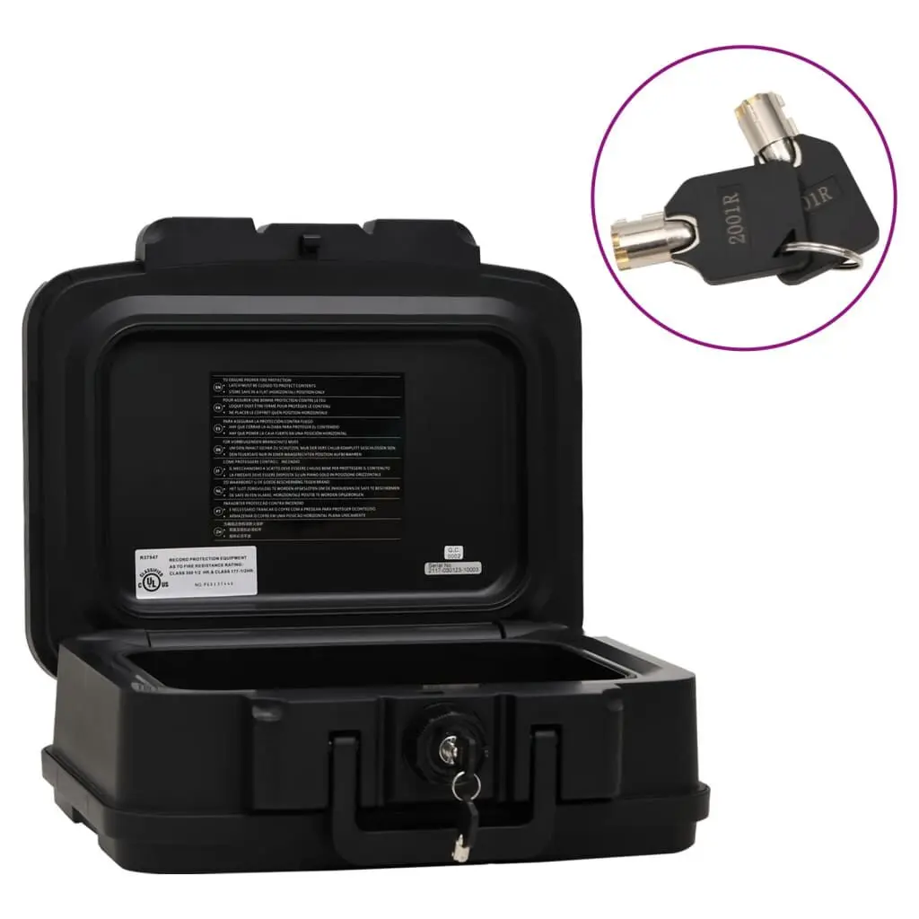 Secure Box Black 15x12.8x6.5 Inches Storage Container Lock