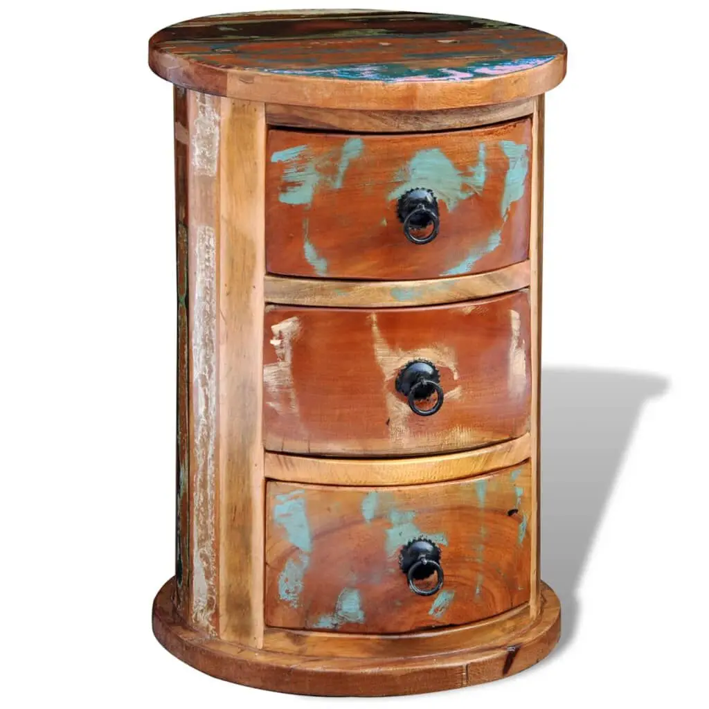 Reclaimed Cabinet 3 Drawers Solid Wood Rustic Storage Furniture