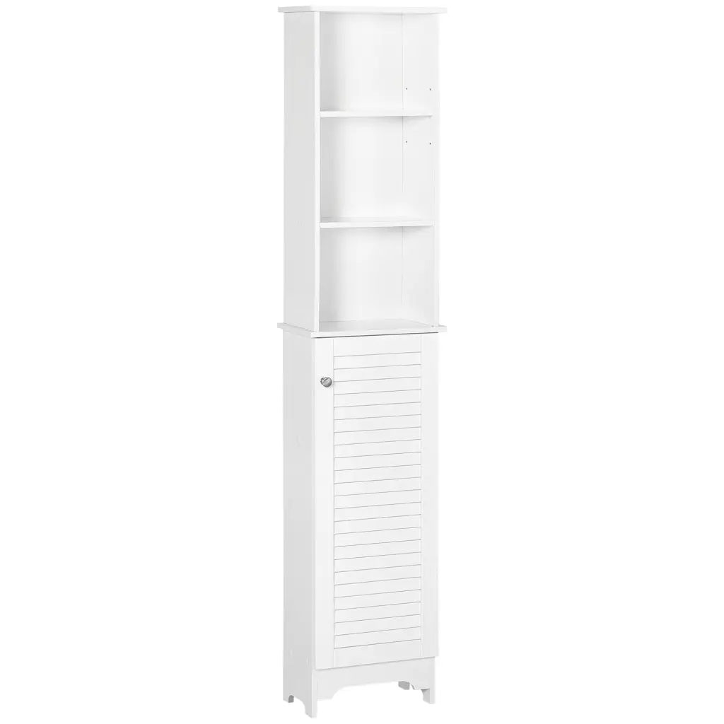 Homcom Tall Bathroom Storage Cabinet Freestanding Linen Tower 3 Tiers aosom business