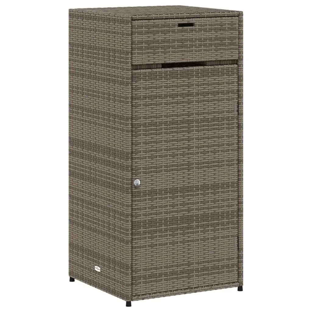 Patio Storage Cabinet Gray 21.7x21.7x43.7 Inches Poly Rattan Outdoor Furniture