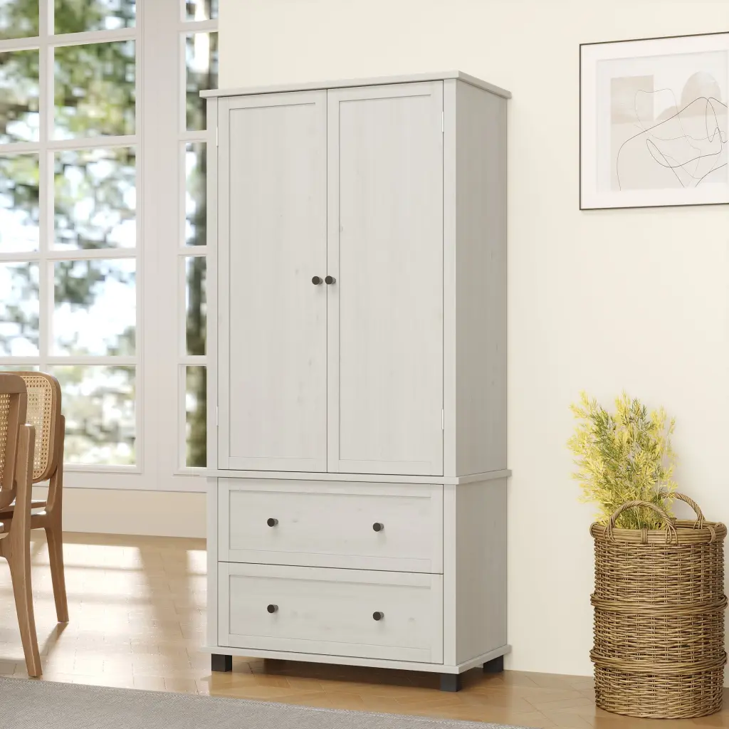 70 Inch Tall Kitchen Pantry Storage Cabinet 2 Drawers and 3 Shelves wonderland
