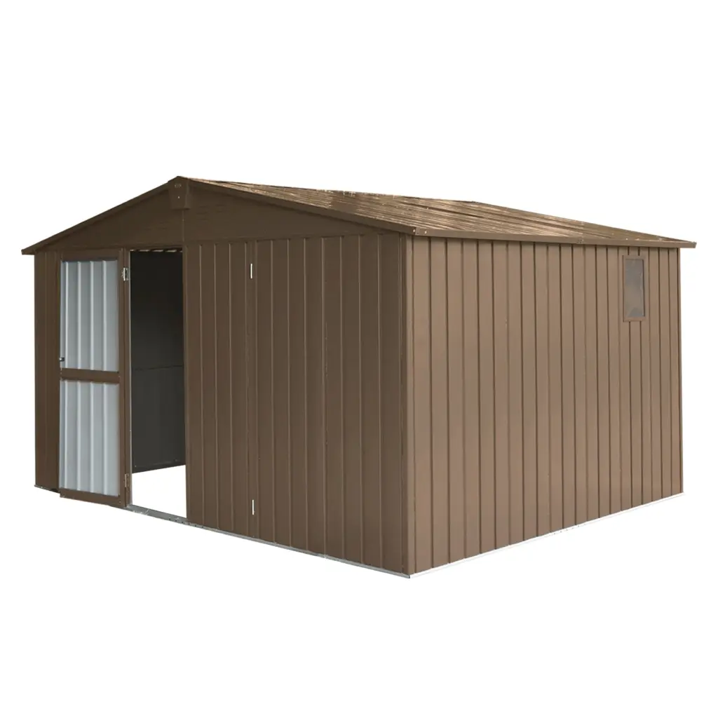 Backyard Storage Shed 11x9 Feet Galvanized Alloy Metal Frame and Windows crefise patio life