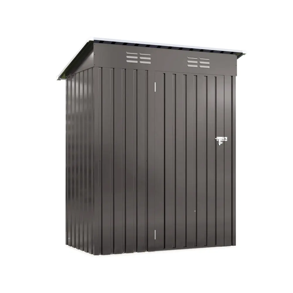 5 X 3 Ft Durable Metal Shed Outdoor Storage Shed Pitched Roof And Lockable Door - Graphite