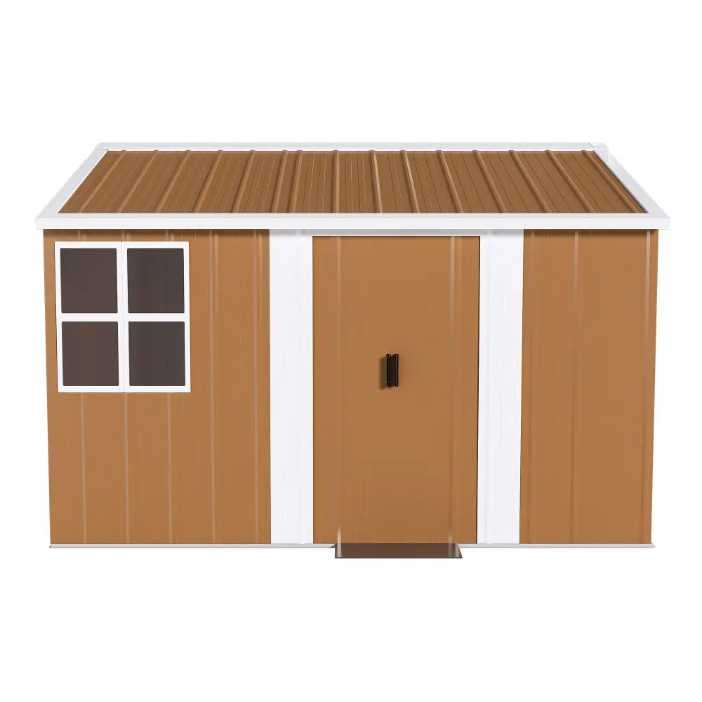 Heavy Duty Metal Storage Shed Windows And Lockable Door, Weatherproof Outdoor Garden Shed