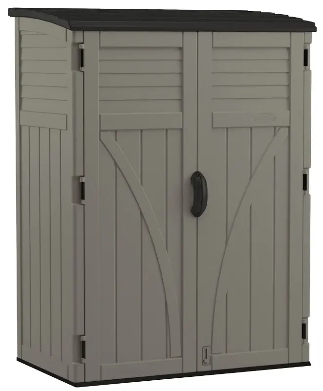Suncast BMS5700SB Series Vertical Shed, 54 cu-ft Capacity, 4 ft 5 W, 2 ft 8-1/2 D, 5 ft 11-1/2 H, Resin, Stoney
