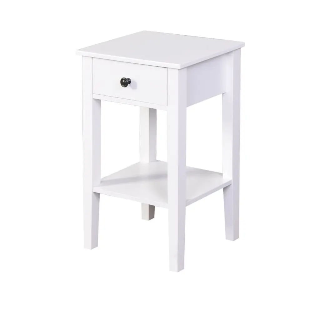 CoSoTower White Bathroom Floor Standing Storage Table Drawer