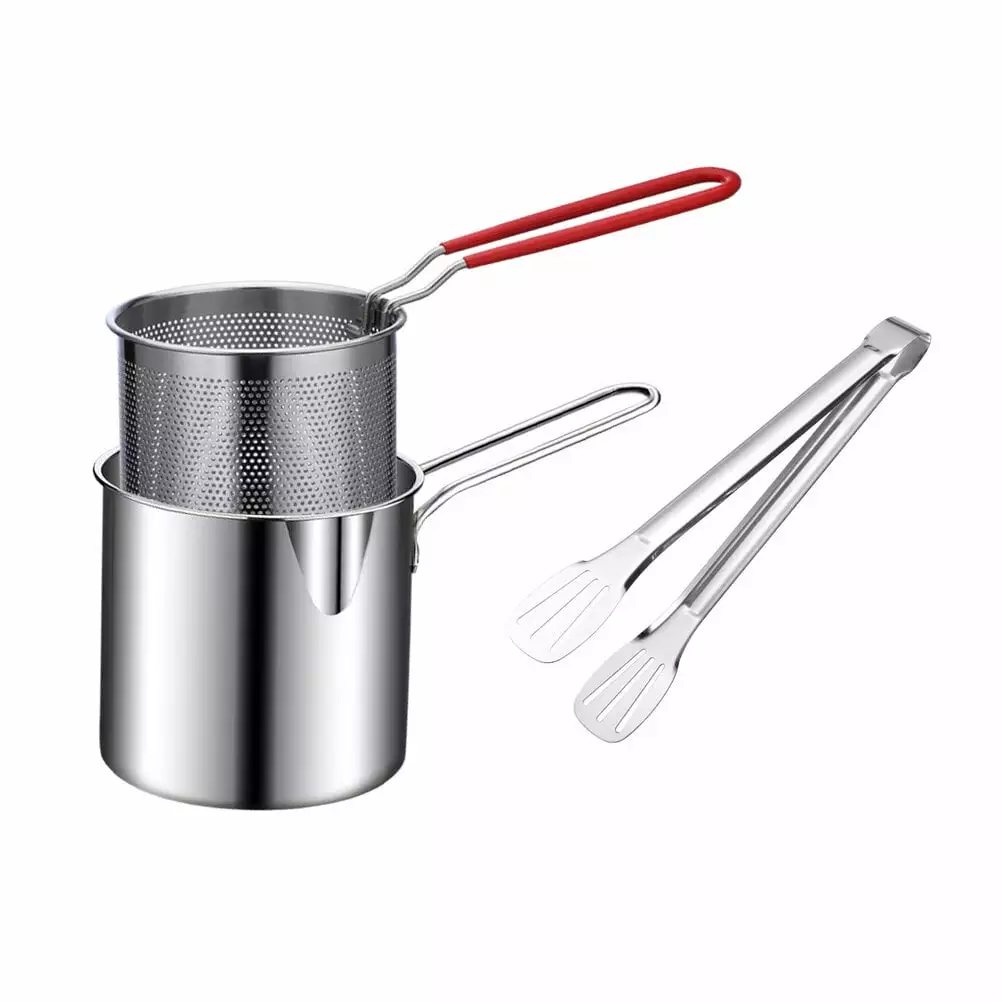 CALLARON Stainless Steel Spaghetti Strainer Tongs Kitchen 13x12x12cm