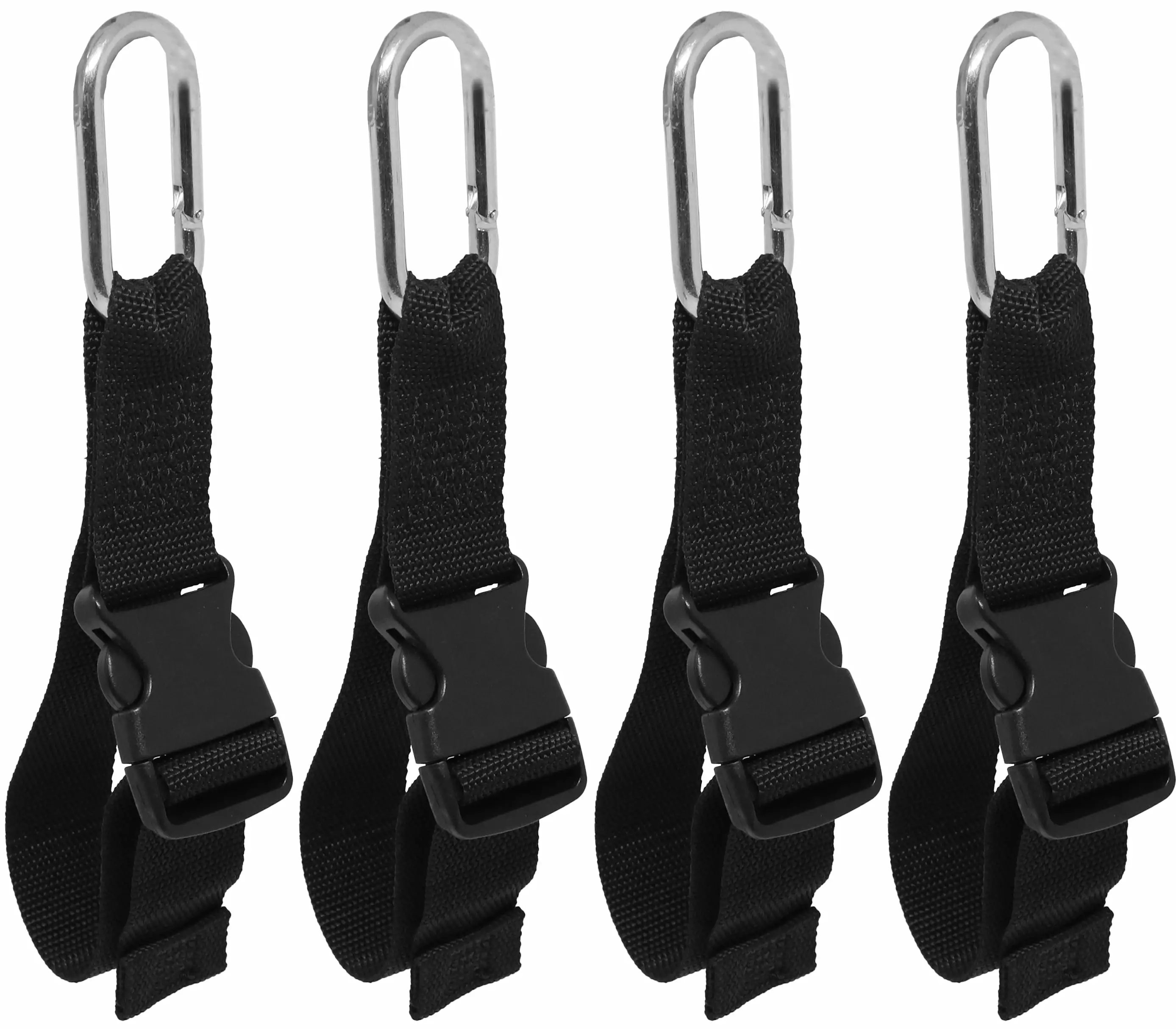 4 Pack Tidy Tight Utility 1 Ft Loop Oval Carabiner Clip Adjustable Side Release Buckle Strap