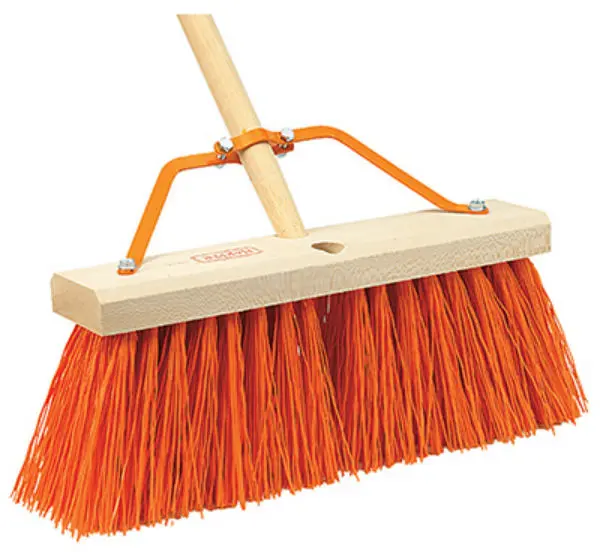 Harper Brush 9816A 16" Stiff Synthetic Safety Orange Street Broom Heavy Duty Cleaning