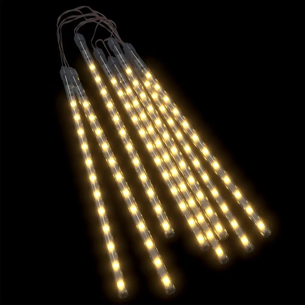 Meteor Lights 8 pcs 1 ft Warm White 192 LEDs Indoor Outdoor Decorative Lighting
