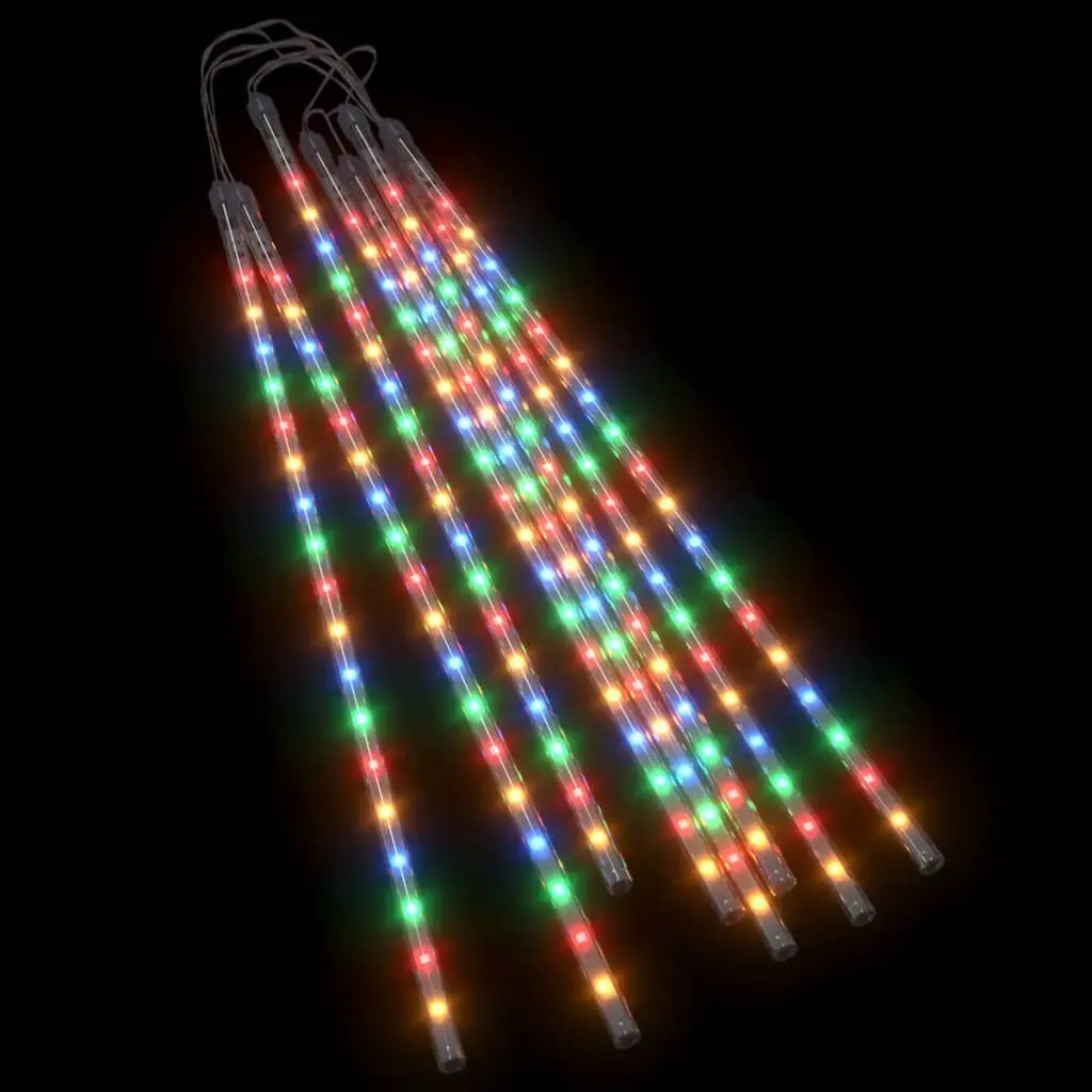Meteor Lights 8 Pieces 2 Feet Colorful 288 LEDs Indoor and Outdoor Decor