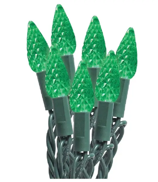 Santas Forest 29555 Christmas C6 String LED Lights Green 25ft Holiday Decoration