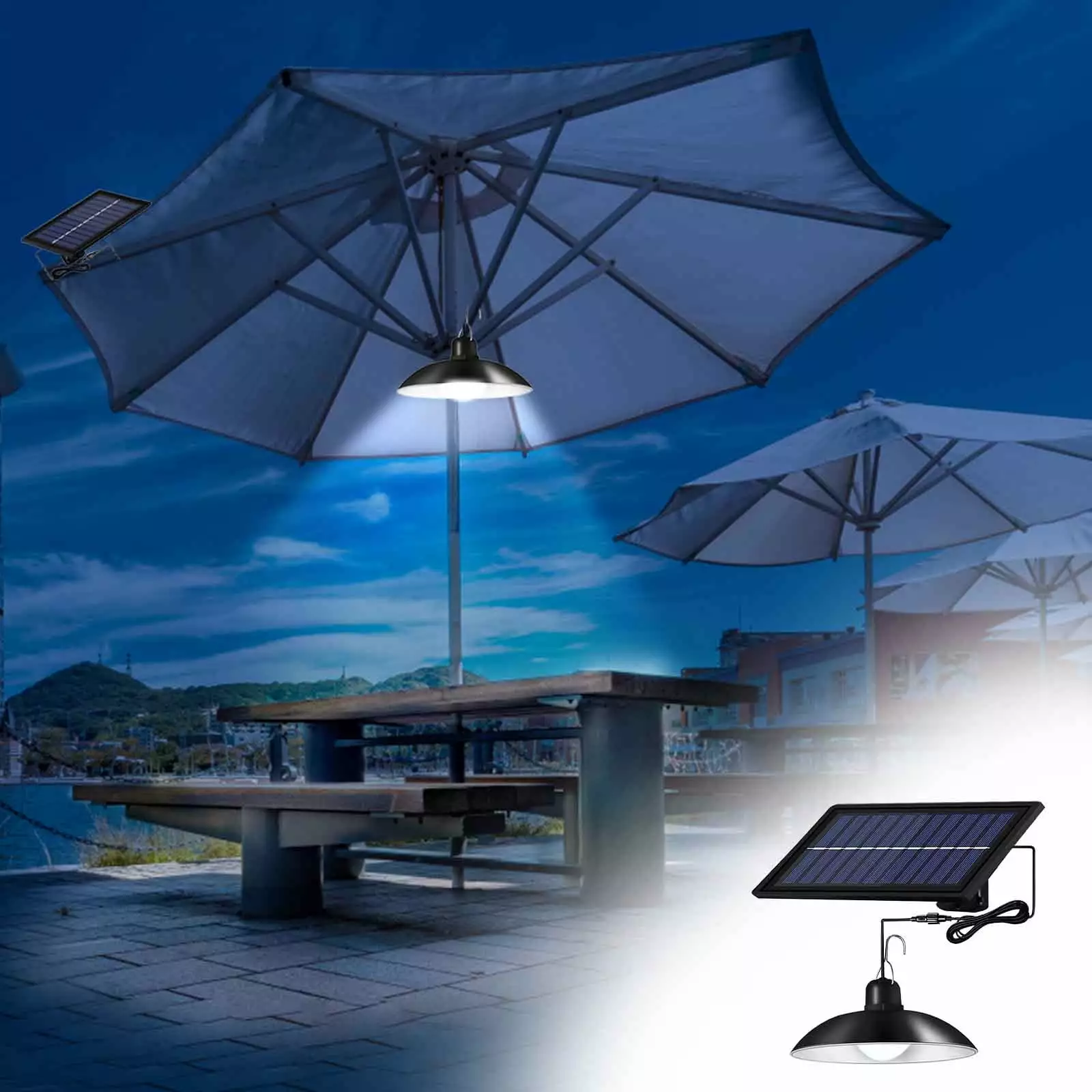 YOBOLK Outdoor Sunshade Light IP65 Patio Camping Beach Tent Party Decorations