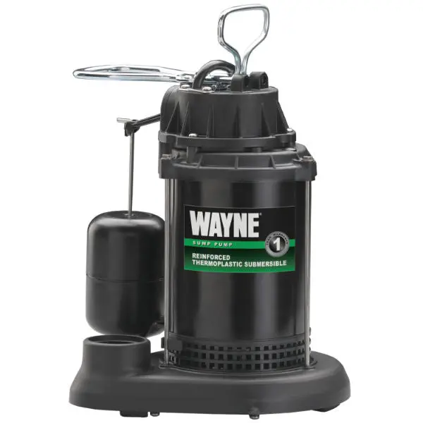 Wayne Thermoplastic Submersible Sump Pump Vertical Switch 1/3 HP