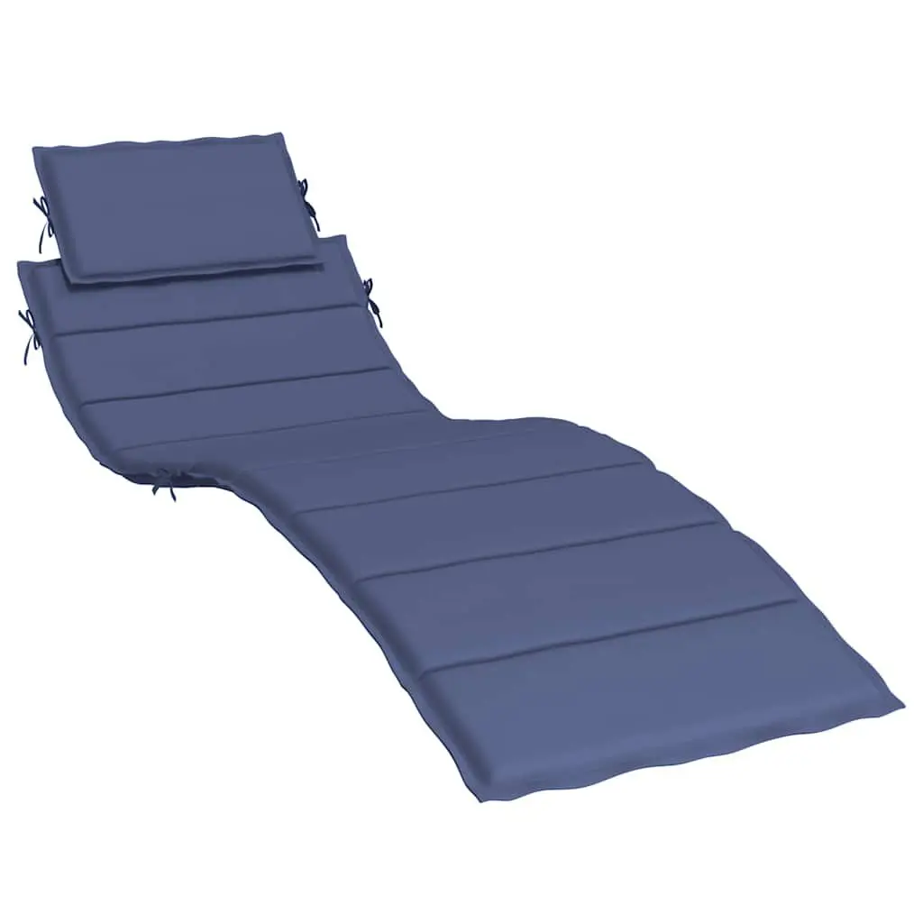 Navy Blue Oxford Fabric Sun Lounger Cushion Outdoor Comfort