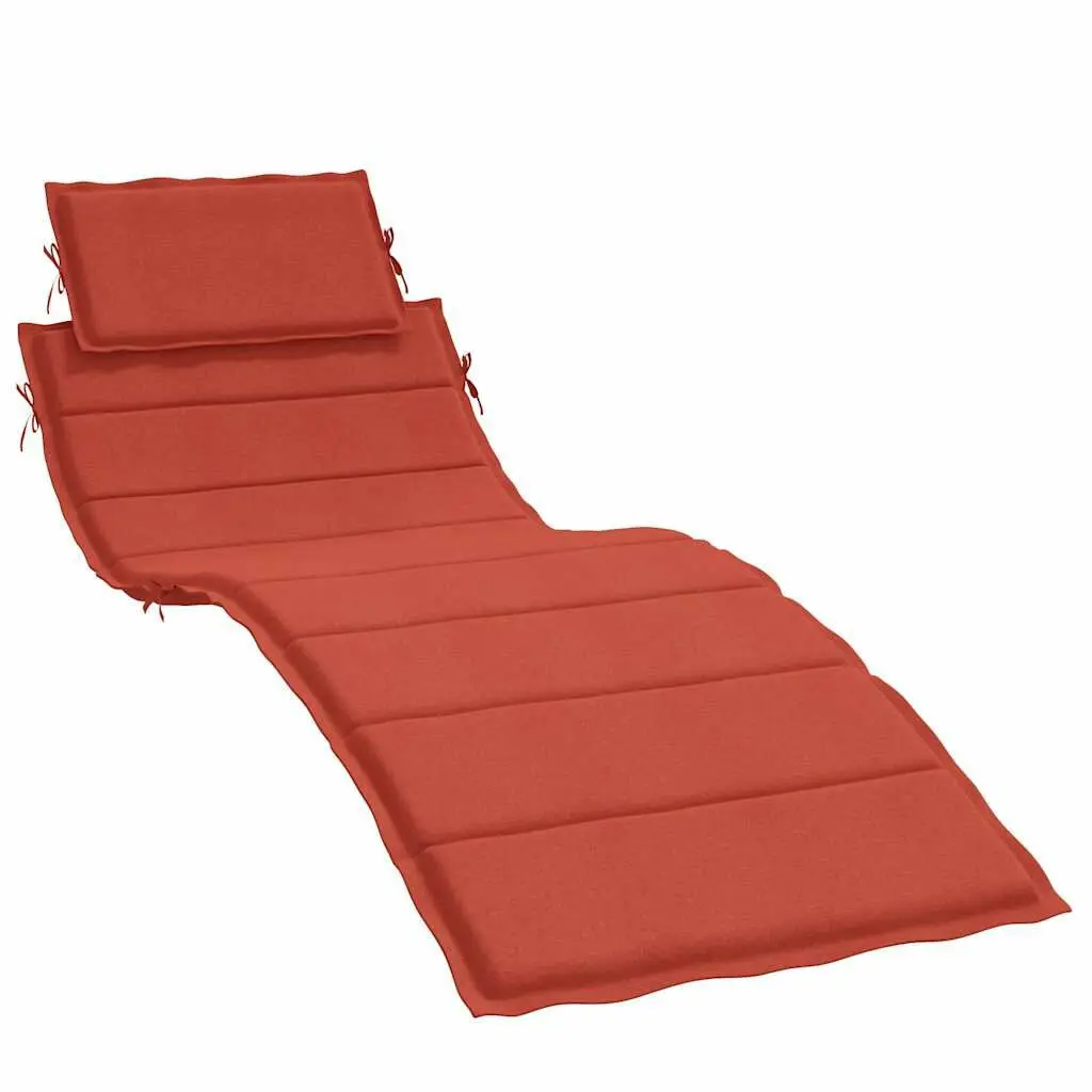 Sun Lounger Cushion Melange Red 73.2x22.8x1.6 Fabric Outdoor Comfort