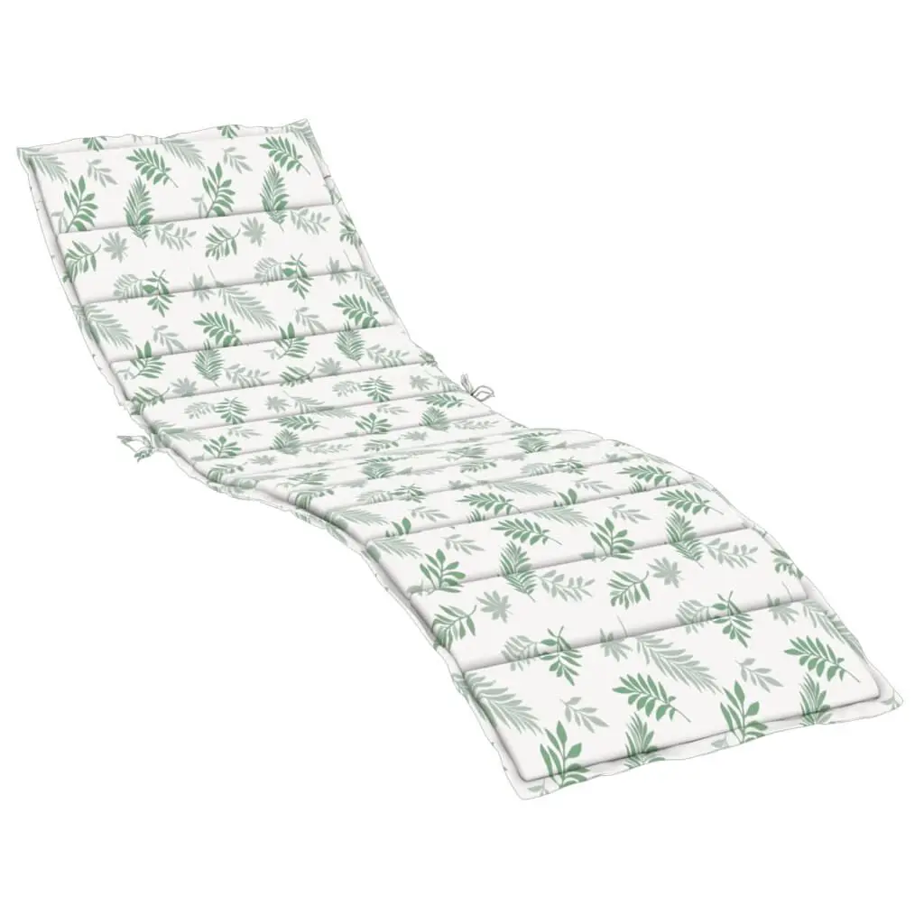 Sun Lounger Cushion Leaf Pattern Oxford Fabric Water-Resistant Outdoor Furniture