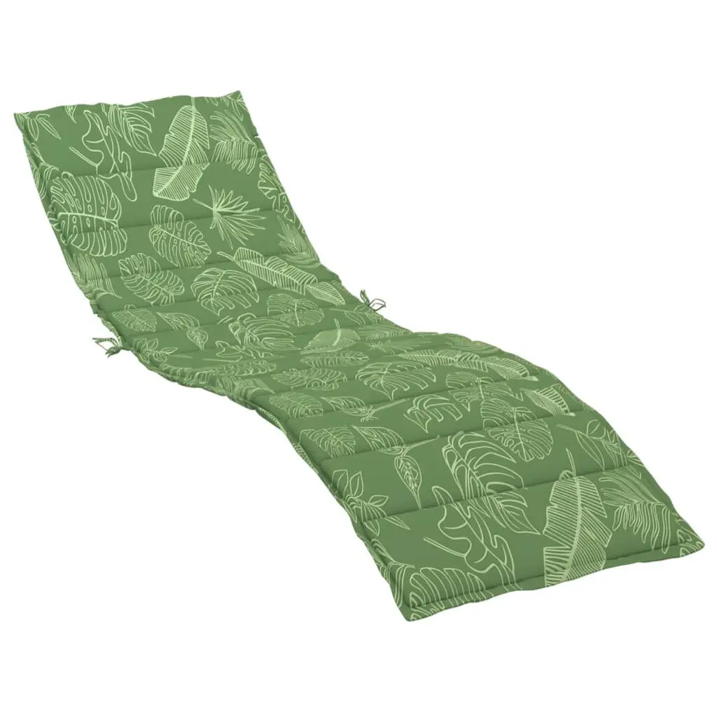 Sun Lounger Cushion Leaf Pattern Oxford Fabric Water-Resistant Outdoor
