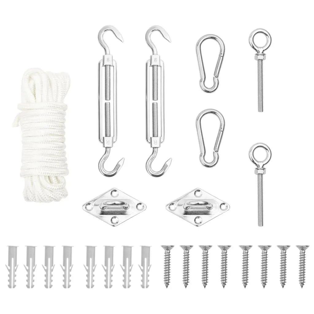 9 Piece Sunshade Sail Accessory Set Stainless Steel - Reliable Shade System