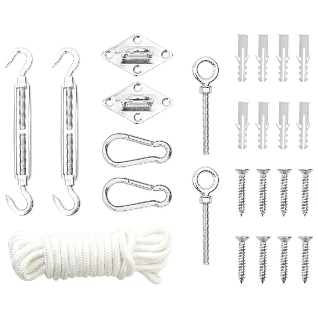 9 Piece Sunshade Sail Accessory Set Stainless Steel - Sturdy Shade Solution