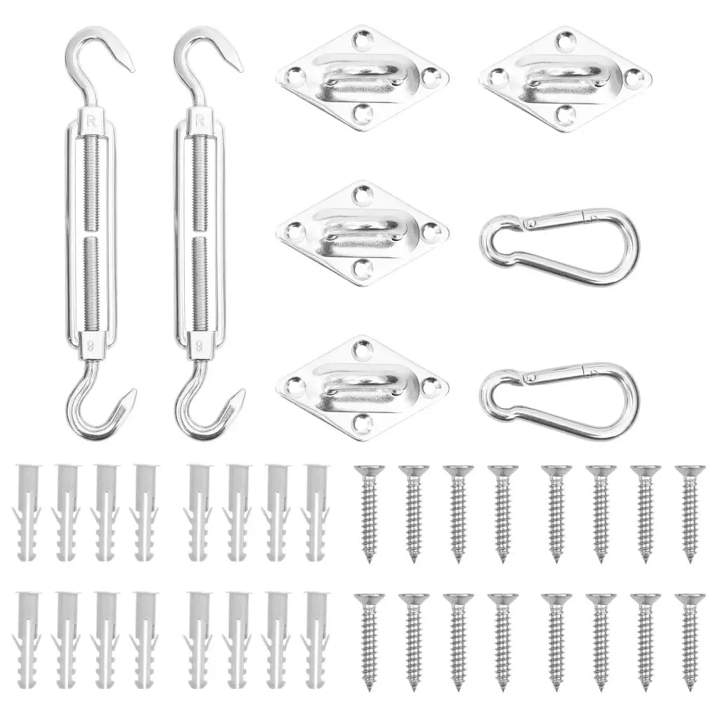 8 Piece Sunshade Sail Accessory Set Stainless Steel - Versatile Shade Kit