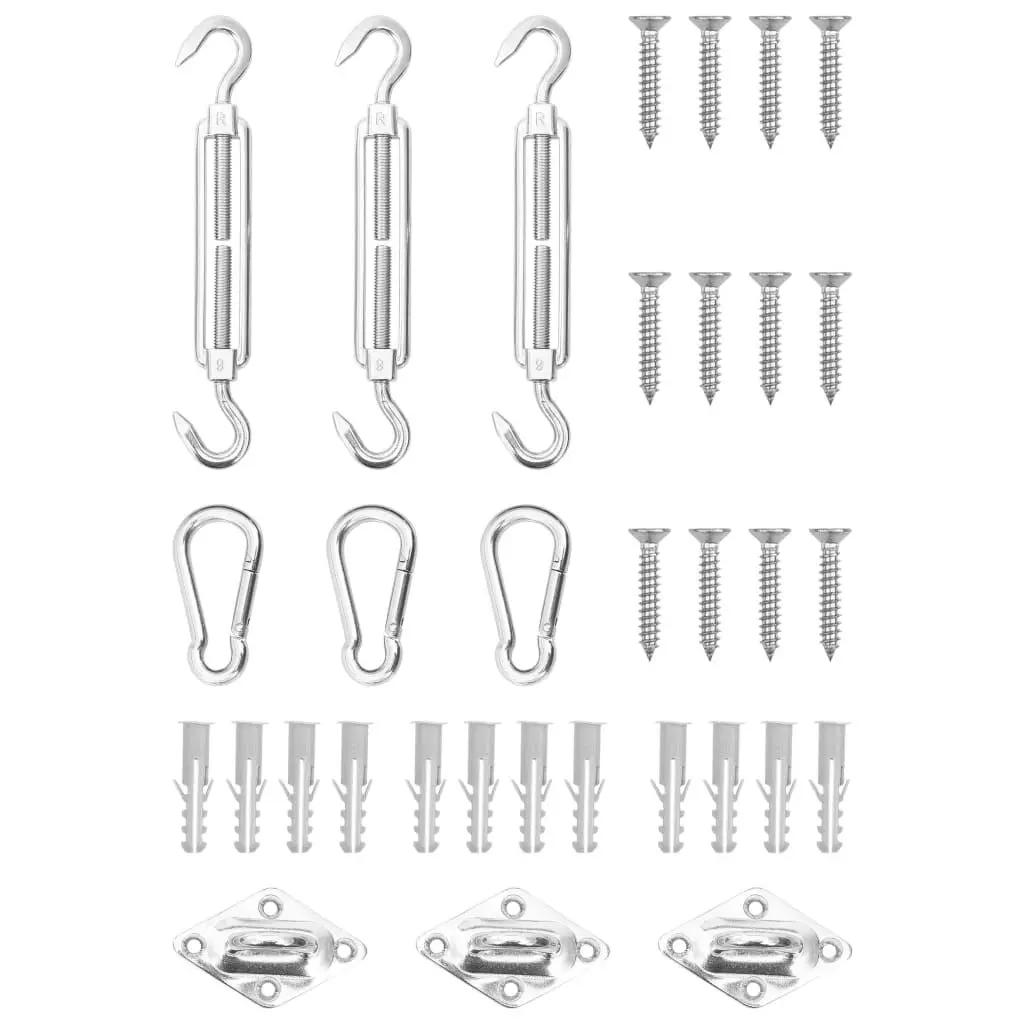 9 Piece Sunshade Sail Accessory Set Stainless Steel Outdoor Shade
