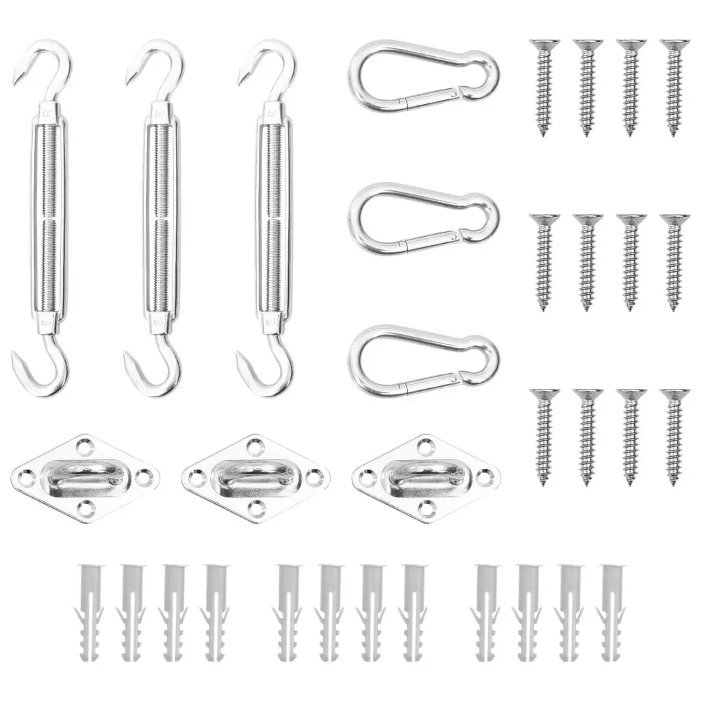 9 Piece Sunshade Sail Accessory Set Stainless Steel Outdoor Shade