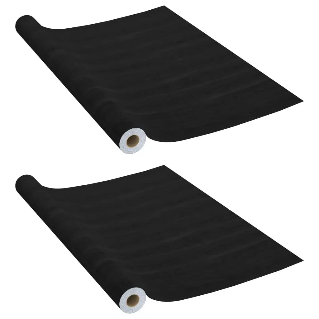 Self-adhesive Furniture Films 2 pcs Dark Wood 196.9x35.4 Inch PVC Set