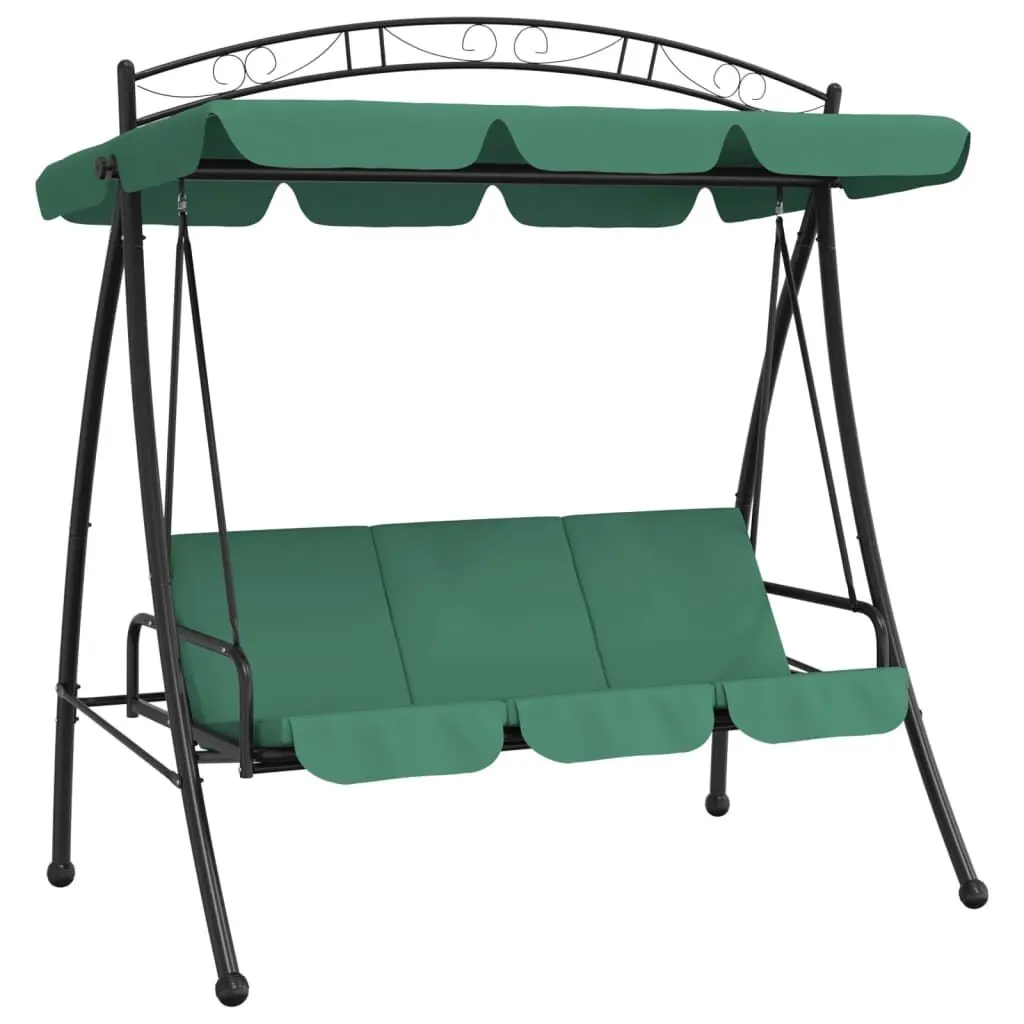 Garden Swing Bench Canopy Green 78 Inch Fabric and Steel Outdoor Furniture