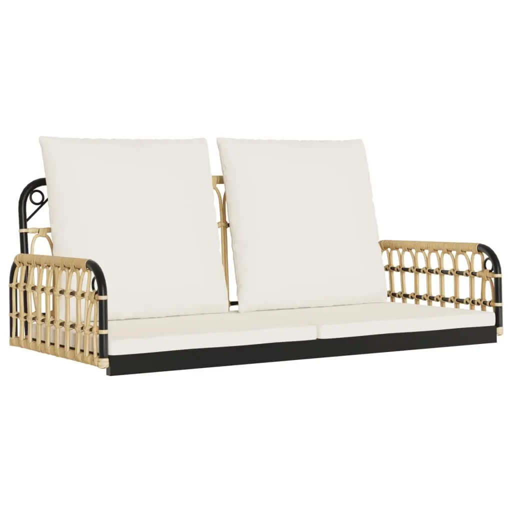 Swing Bench Cushions 41.3 Inch Poly Rattan and Steel Garden Seating