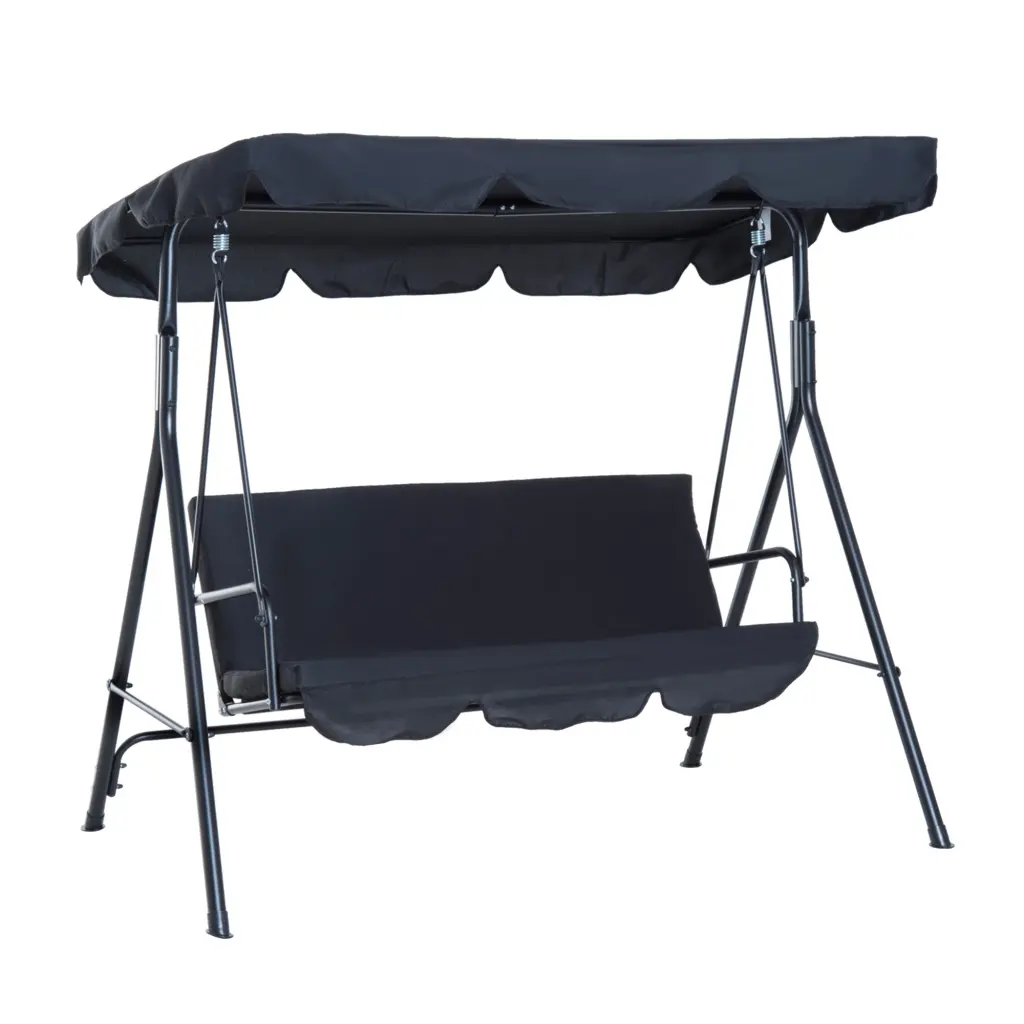 3 Seat Outdoor Patio Swing Chair Removable Cushion Steel Frame aosom business