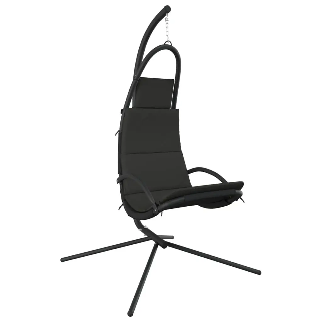 Garden Swing Chair Cushion Dark Gray Oxford Fabric and Steel Frame Outdoor Relaxation