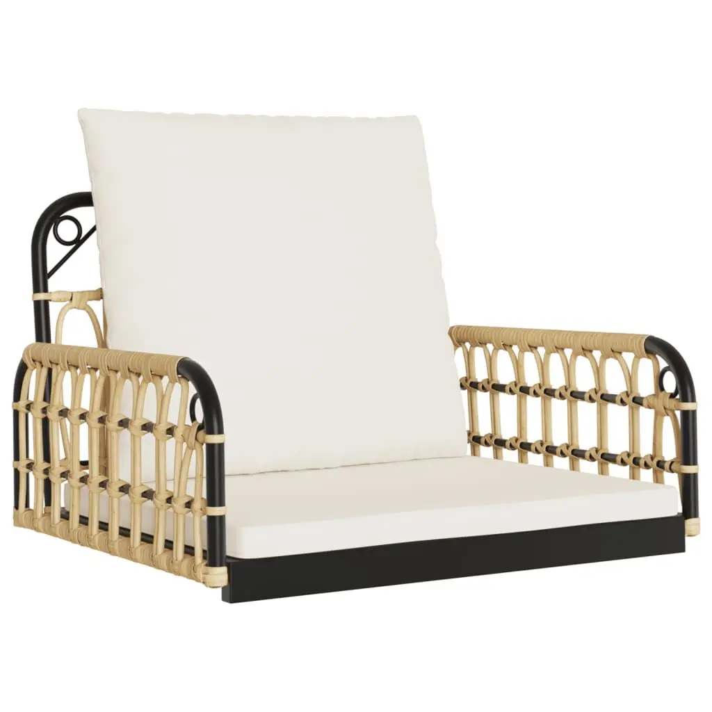 Swing Chair Cushions 24.8 Inch Poly Rattan and Steel Outdoor Hanging