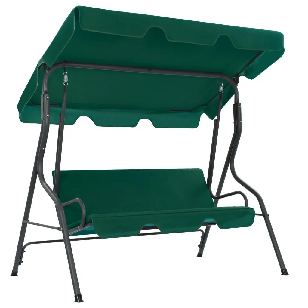 Garden Swing Bench Green 66.9x43.3x60.2 Fabric Outdoor Seating