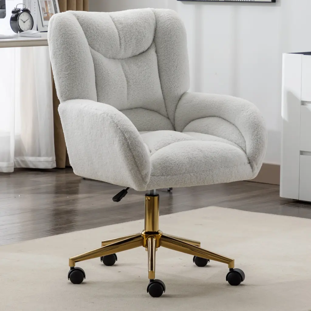 Teddy Material 360 Swivel Home Office Chair Precious Metal Metallic Base dg collection