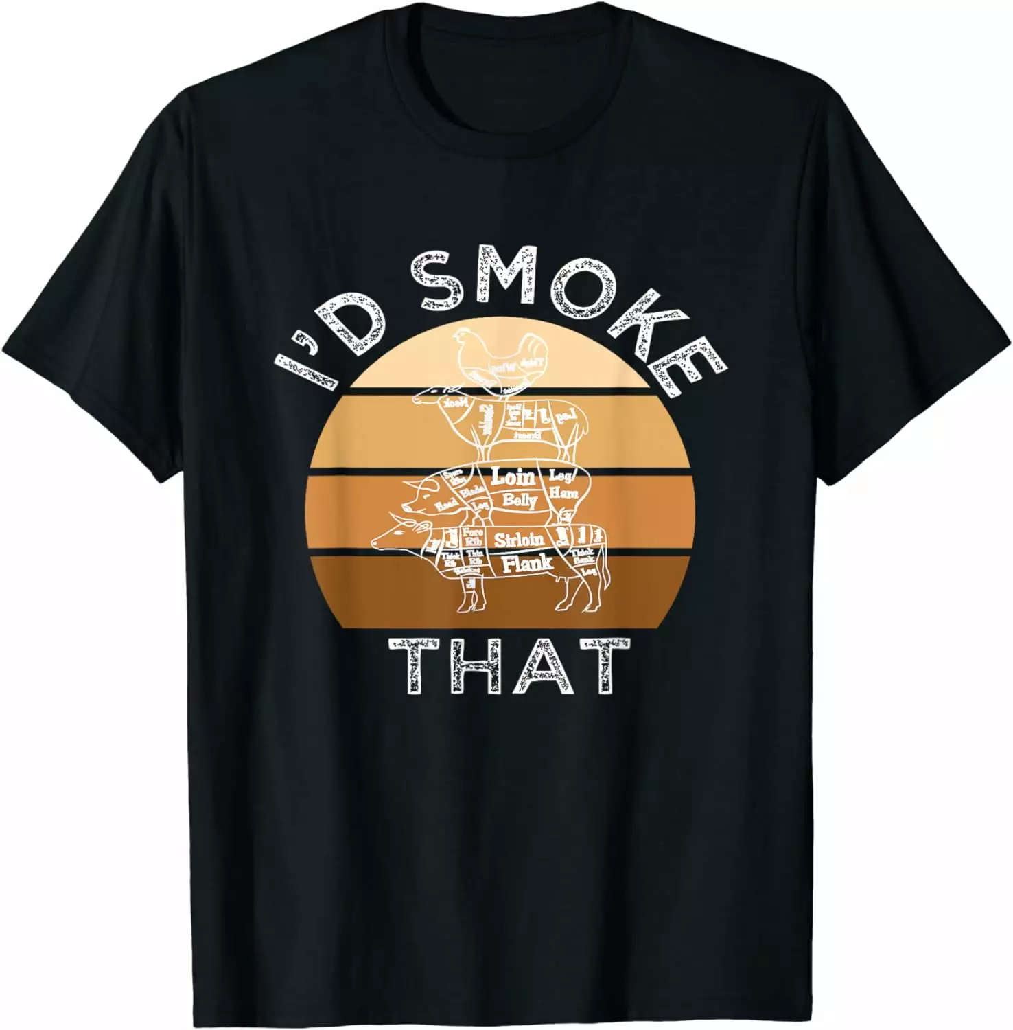 I'd Smoke That Fun BBQ Smoker Chef T-Shirt Grilling Enthusiasts
