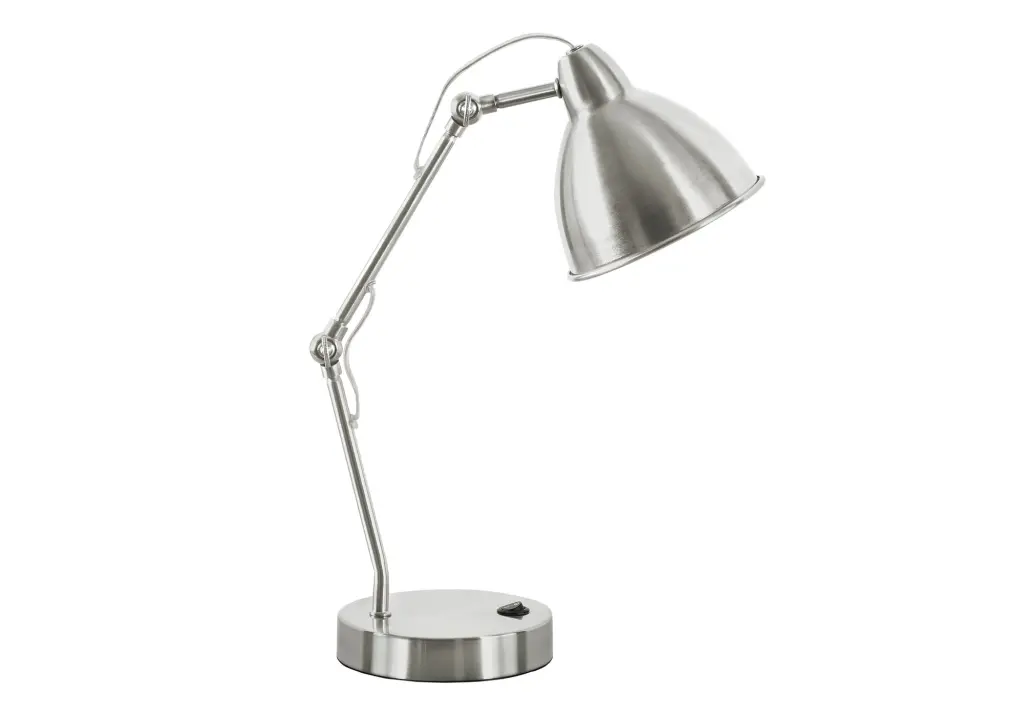 17 Inch Table Lamp USB Port Nickel Metallic Modern Desk Lighting 8th street living