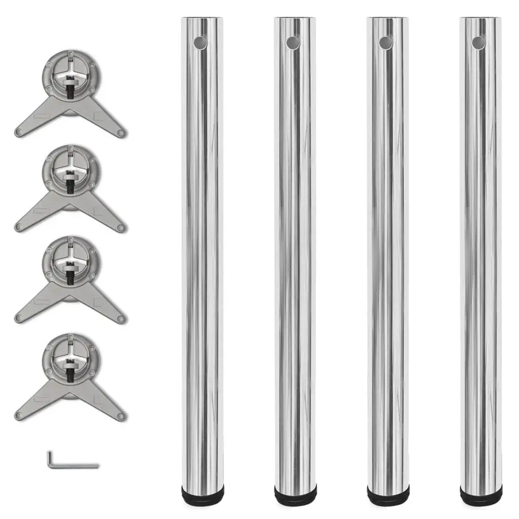 4-Pack 28-Inch Chrome Height Adjustable Table Legs Custom Furniture
