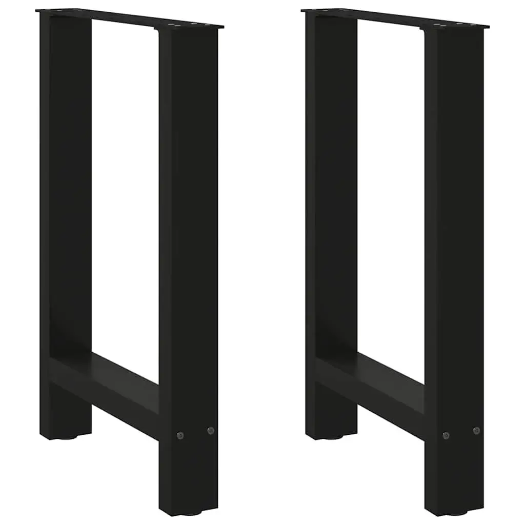 Black Coffee Table Legs 2 pcs 23.6x28.3-28.7 Inch Steel Furniture Legs