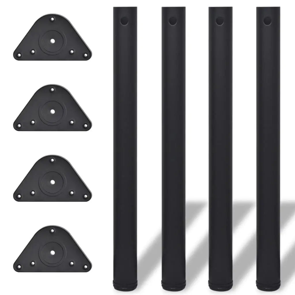 4 Height Adjustable Table Legs Black 28 Inch Furniture Supports