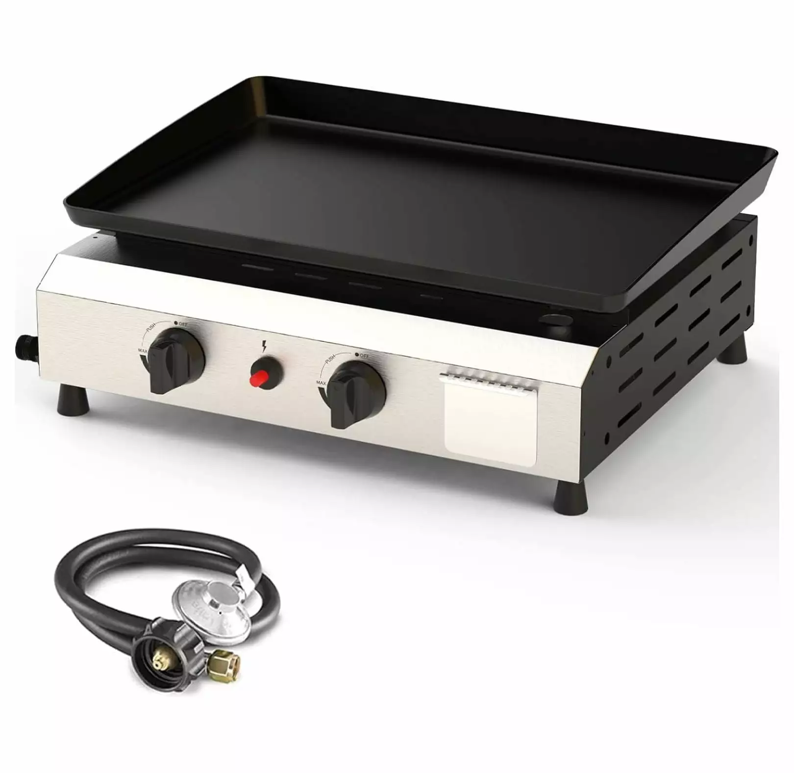 17.3 Inch 2 Burner Stainless Steel Propane BBQ Gas Grill Griddle 20,000 BTU Camping Tailgating 2